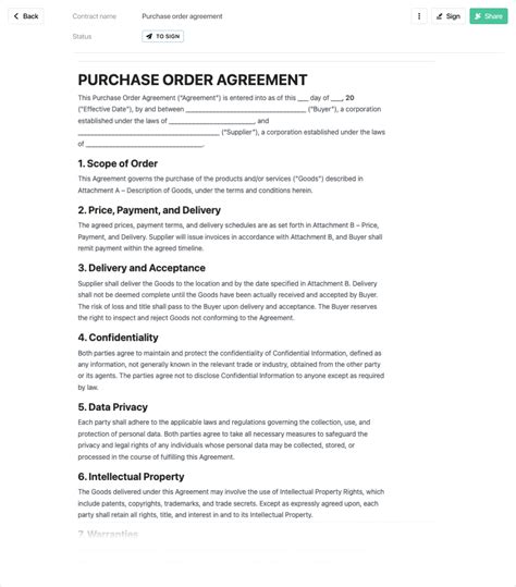 Purchase Order Po Template Free To Use