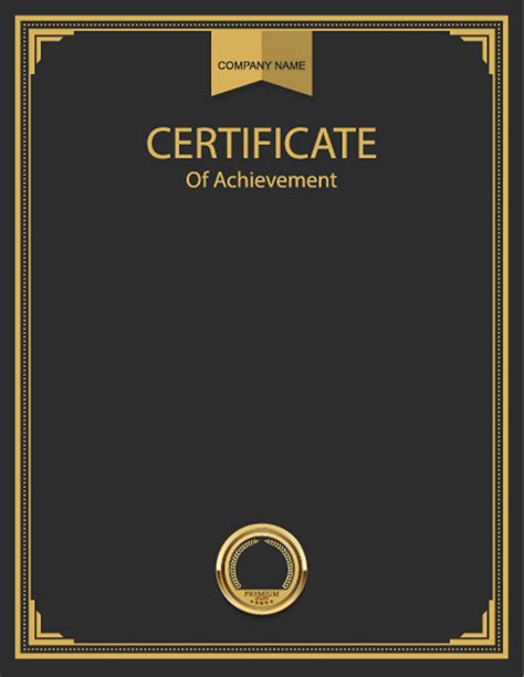 Certificate Background Material Certificate Templates Black