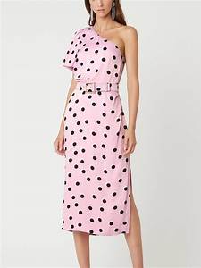  Vallance Mattel One Shoulder Midi Dress Pink Size 8 The Volte