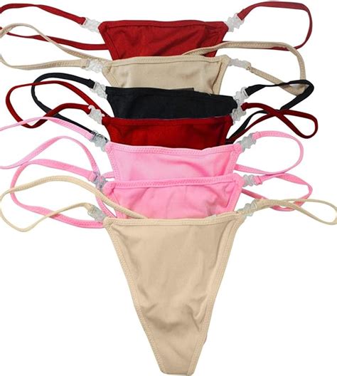 Flirtzy Mini Micro Stretchy Y Back G String Thong With Breakaway Clasps Ml 7 Pack