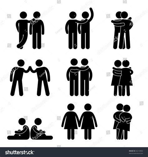 Homosexual Gay Lesbian Sex Sexual Relationship Icon Symbol Sign Pictogram Stock Foto 92210953