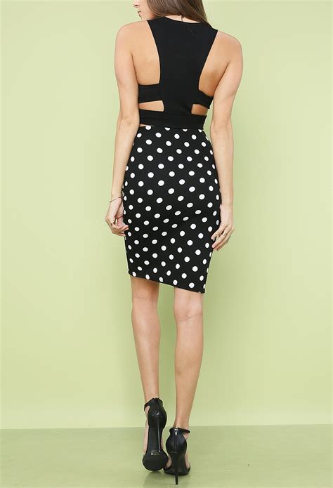 Polka Dot Pencil Skirt Shop At Papaya Clothing