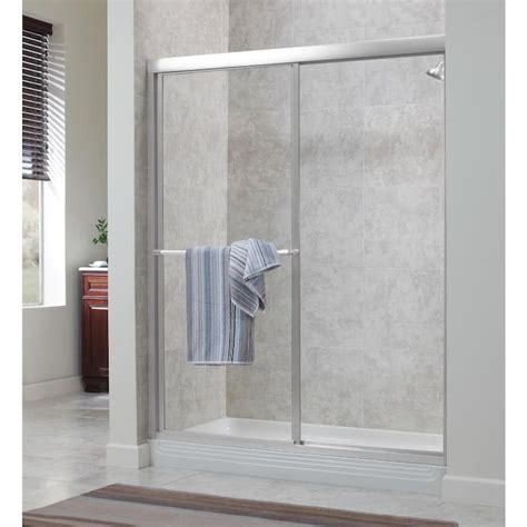 Foremost Foremost Tides 48 In X 70 In Framed By Pass Sliding Shower Door In Silver In The Shower