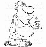 Belly Cartoon Beer Man Coloring Outline Drawing Fat Drunken Drunk Clipart Canned Beverage Drawings Vector Royalty Getdrawings sketch template
