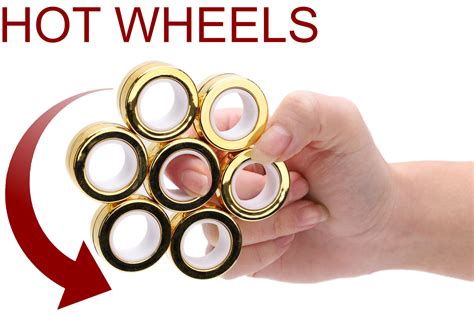 Toyland® Pack Of 3 Professional Magnetic Spinning Ring Toys Novelty Toys Fidget Toys