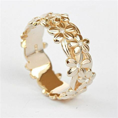 Elegant Gold Rings Women Flower Vine Branch Cubic Zircon Jewelry Rings