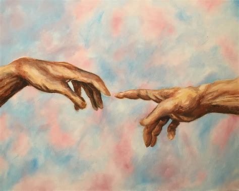 Artstation Hands Touching Hands After Michelangelos Creation Of Adam