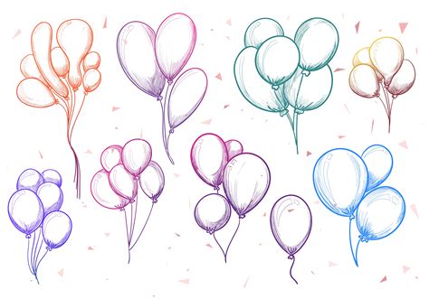 Hand Drawn Colorful Balloons Mega Set 1270379 Vector Art At Vecteezy