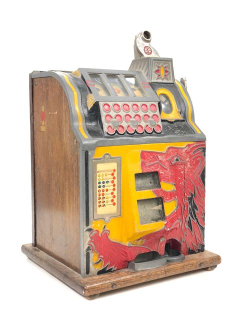 Lot 1931 Mills Novelty Co Lions Head 5 Cent Gooseneck Slot Machine