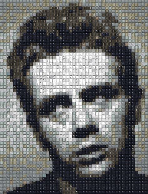 Remarkable Pixelated Portraits Made Of Computer Keys