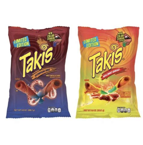 2 New Limited Edition Takis Volcano Queso And Scorpion Bbq Color