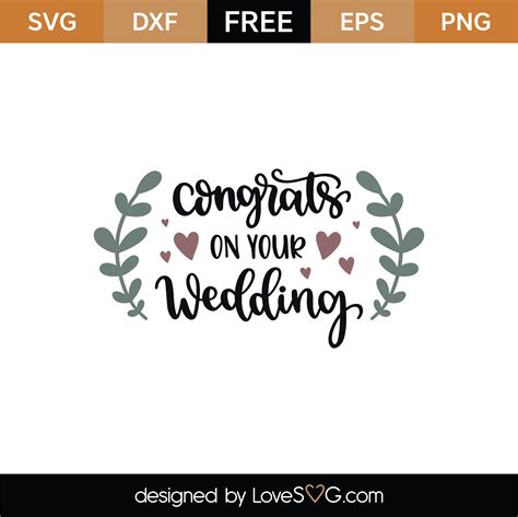 Free Congrats On Your Wedding Svg Cut File