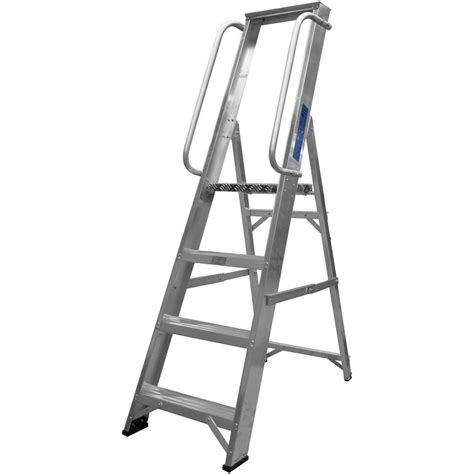 This is our giantex foldable with handrail four steps ladder, which is ideal for any task around the kitchen, office, bathroom, and garage. Lyte Industrial Platform Aluminium Step Ladder With Safety ...