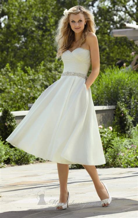 The most popular beach styles are made from lightweight materials such as chiffon, silks, and even soft lace. 23 Beautiful Short Wedding Dresses - Style Motivation