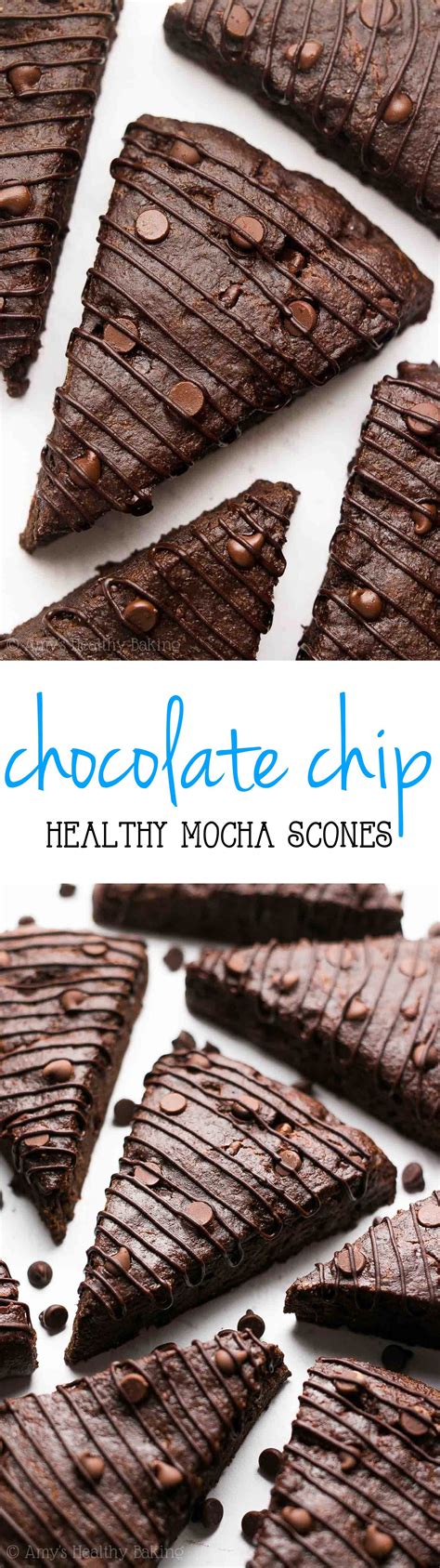 Healthy Mocha Chocolate Chip Scones Practically Like Eating Brownies