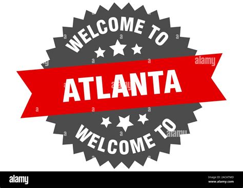 Atlanta Sign Welcome To Atlanta Red Sticker Stock Vector Image And Art