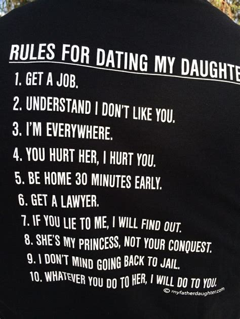 Dads Against Daughters Dating T Shirt Also Has 10 Rules On Back