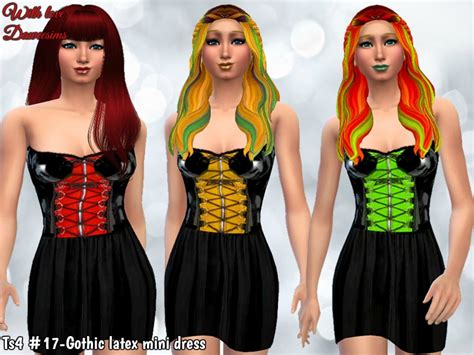 Ts4 17 Gothic Latex Mini Dress The Sims 4 Catalog