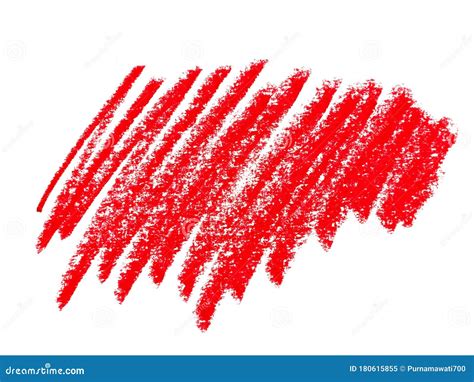 Abstract Crayon On White Background Red Crayon Scribble Texture Stock