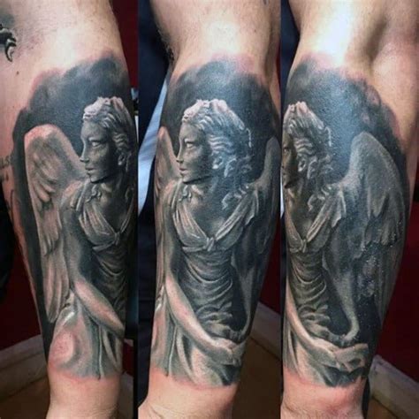 Male Guardian Angel Tattoo On Chest
