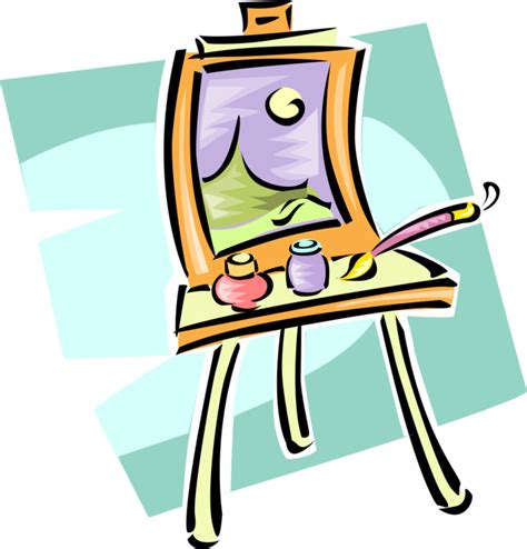 Vector Illustration Of Visual Arts Artists Easel For Arts And Crafts