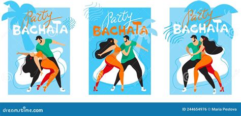 A Woman And A Man Dance In The Bachata Style Stock Vector Illustration Of Cuban Performance