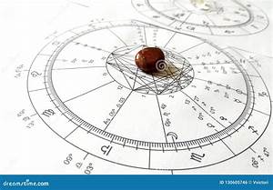 Astrology Chart Quartz Natural Stone Crystal Natal Chart Stock Photo