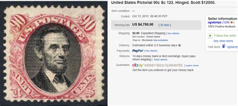 Most Expensive Stamps Sold On Ebay October 2013