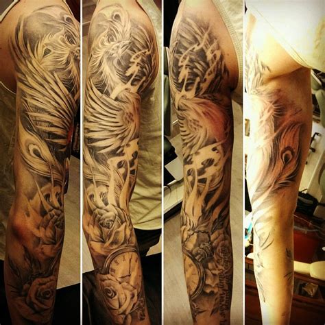 Phoenix Sleeve Tattoo See More Of My Tattoos On Instagram Jonttuseni Sleeve Tattoos Cool