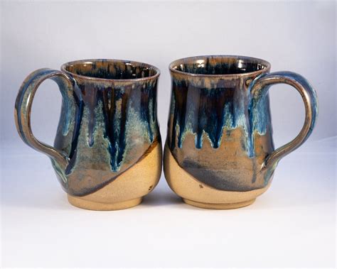 Handmade Pottery Coffee Mug Set Etsy Pottery Coffee Mugs Handmade