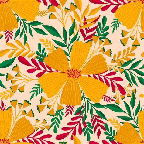 Seamless Pattern Flowerelegant Floral Designbotanical Print Fashion