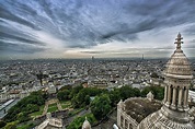 View of Paris from the top of the Basilica Sacre Coeur, Montmartre ...