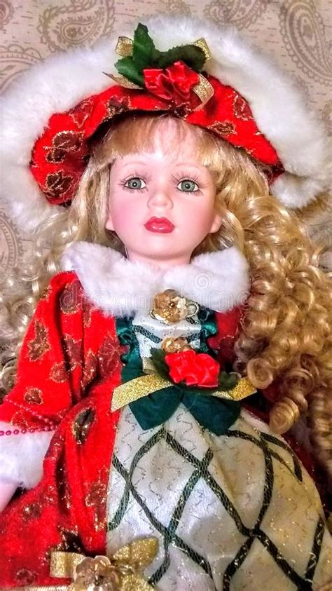 Most Beautiful Vintage Porcelain Christmas Doll Stock Photo Image Of