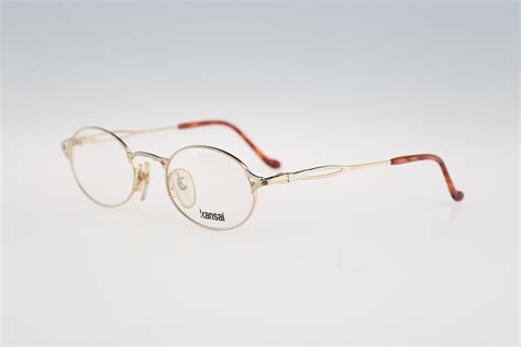 kansai yamamoto ky069e gwp 3l29 vintage 90s unique small gold etsy vintage eyeglasses frames
