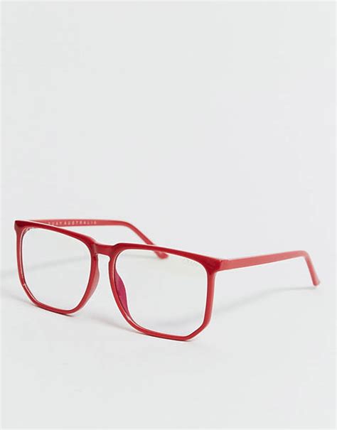 Quay Clear Glasses With Red Rim Asos