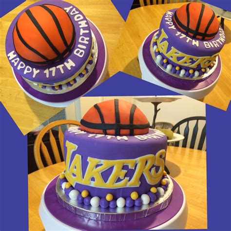 Lakers Birthday Cake Basketball Birthday Cake Sports Birthday Cakes Basketball Cake