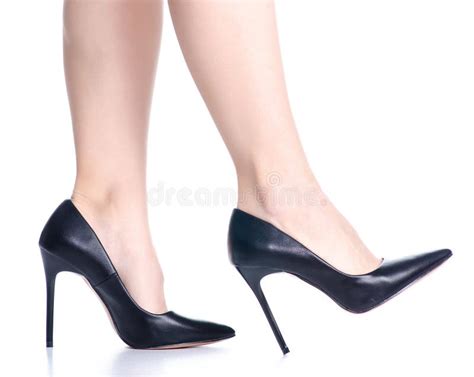 Female Legs With Black High Heels Shoes Fashion Stock Photo Image Of