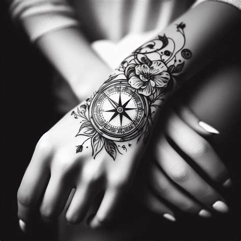 Feminine Compass Tattoo Navigating Lifes Journey With Elegance Your