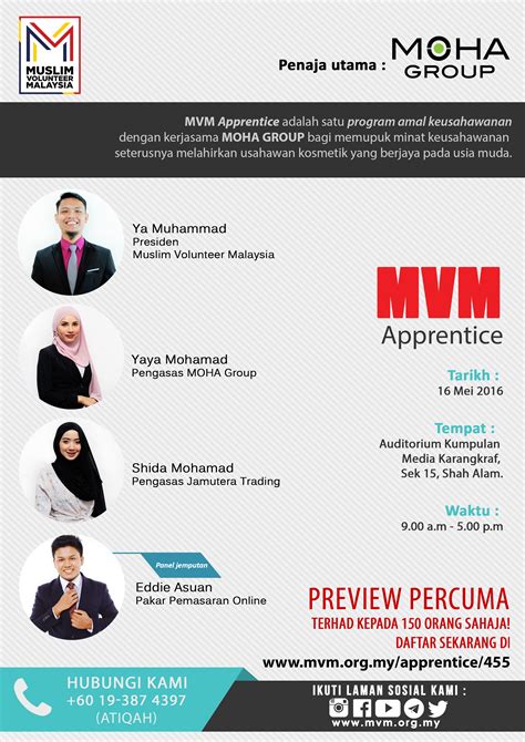 Sign up as a volunteer and join hundreds of malaysians who help improve the lives of children and families in need. MVM Apprentice 2016 - Muslim Volunteer Malaysia (MVM)