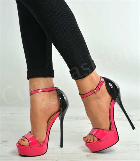 New Womens Ladies Very High Stiletto Heels Platform Sandals Strappy