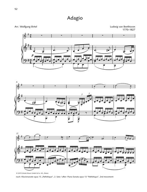 Adagio Sheet Music Ludwig Van Beethoven String Solo