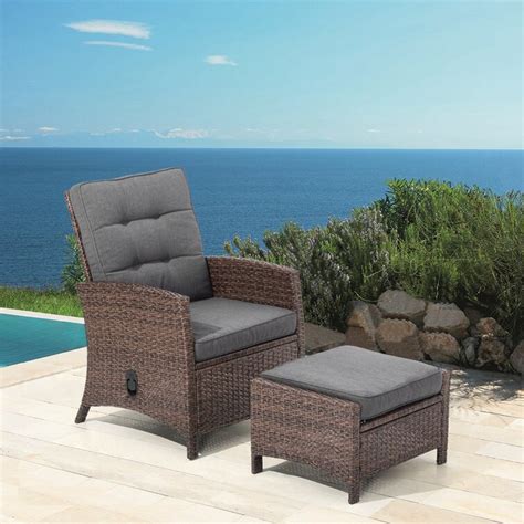 Red Barrel Studio® Outdoor Adjustable Wicker Reclining Lounge Chair