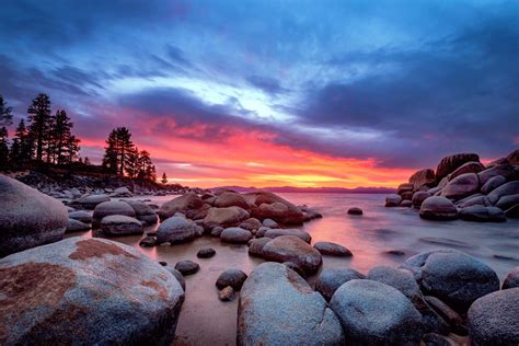 Sand Harbor Beach Lake Tahoe Photography Print Sunset Nevada Etsy