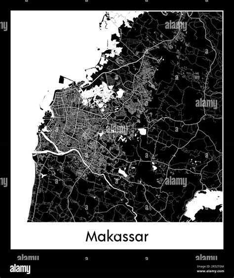 Minimal City Map Of Makassar Indonesiaminimal City Map Of Makassar