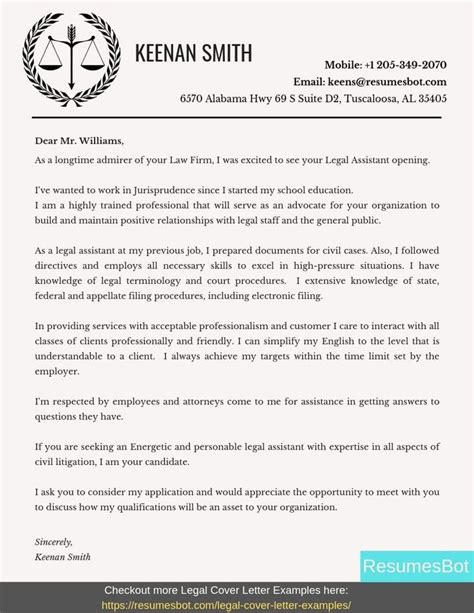 Legal administrative assistant cover letter, thus, is a short description of the ability and the readiness of the applicant in performing the administrative duties in a law firm or a legal department that helps the lawyers concentrate on their main task. Legal Assistant Cover Letter Samples & Templates [PDF+Word ...