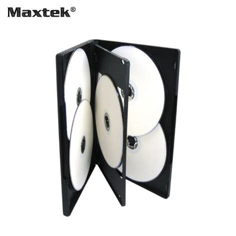 10 Pack Maxtek Standard 14mm Black Six 6 Disc Dvd Cases With Double