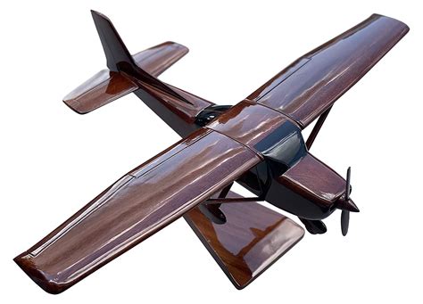 Cessna 172 Mahogany Wood Desktop Airplane Model Handmade