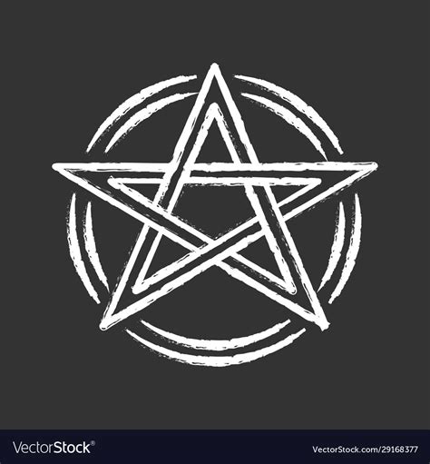 Pentagram Chalk Icon Occult Ritual Pentacle Devil Vector Image