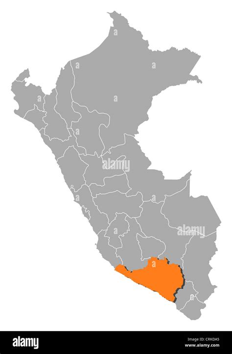 Mapa Político De Perú Con Las Varias Regiones Donde Se Resalta De