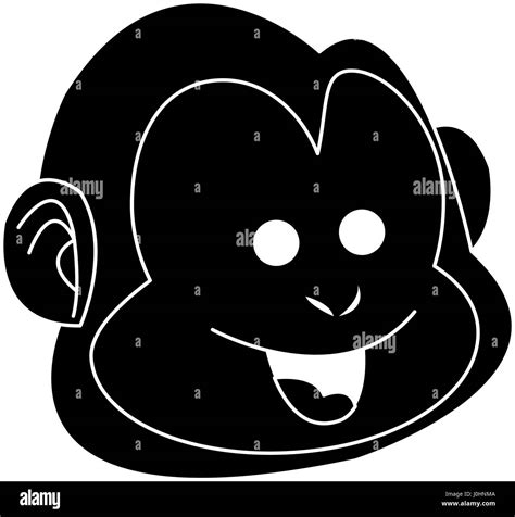 Happy Smiling Monkey Cartoon Icon Image Stock Vector Image And Art Alamy